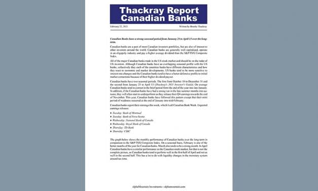 Report – Thackray’s Report – Canadian Banks – FEB 22, 2021