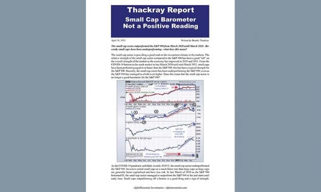 Thackray’s Report- Small Cap Barometer – Not a Positive Reading