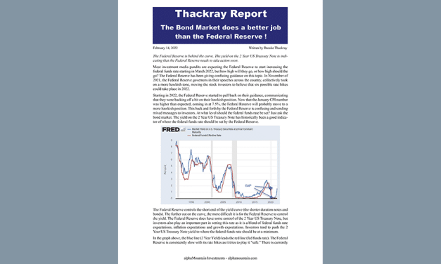 Thackray’s Report- The Bond Market does a better job than the Federal Reserve