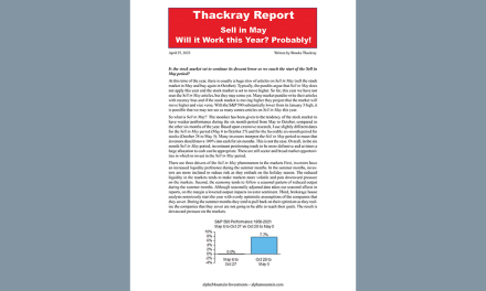 Thackray’s Report- Sell in May – Will it Work this Year? Probably!