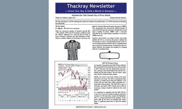 Thackray Newsletter 2022 August